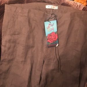 Johnny Was JW LA 100% Linen Wide Leg Boho Pants